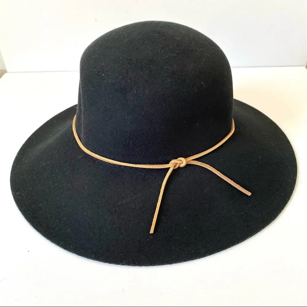 Phenix Nordstrom Wool Felt Floppy Black Hat One Size